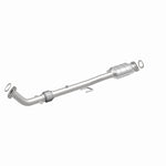 MagnaFlow 49556 oem grade direct-fit catalytic converter, front three-quarter view of the turntable spin