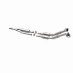 MagnaFlow 5461716 carb direct-fit catalytic converter, opposite rear three-quarter view of the turntable spin