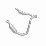 MagnaFlow 52291 oem grade direct-fit catalytic converter, side view of the turntable spin