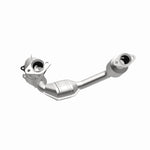 MagnaFlow 441118 carb direct-fit catalytic converter, opposite side view of the turntable spin