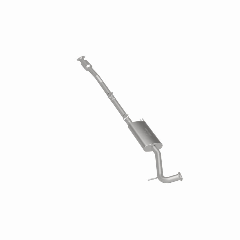 MagnaFlow 23-140 oem grade direct-fit catalytic converter, rear three-quarter view of the turntable spin