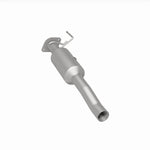 MagnaFlow 280439 oem grade direct-fit catalytic converter, rear three-quarter view of the turntable spin