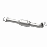 MagnaFlow 93661 hm grade direct-fit catalytic converter, opposite rear three-quarter view of the turntable spin