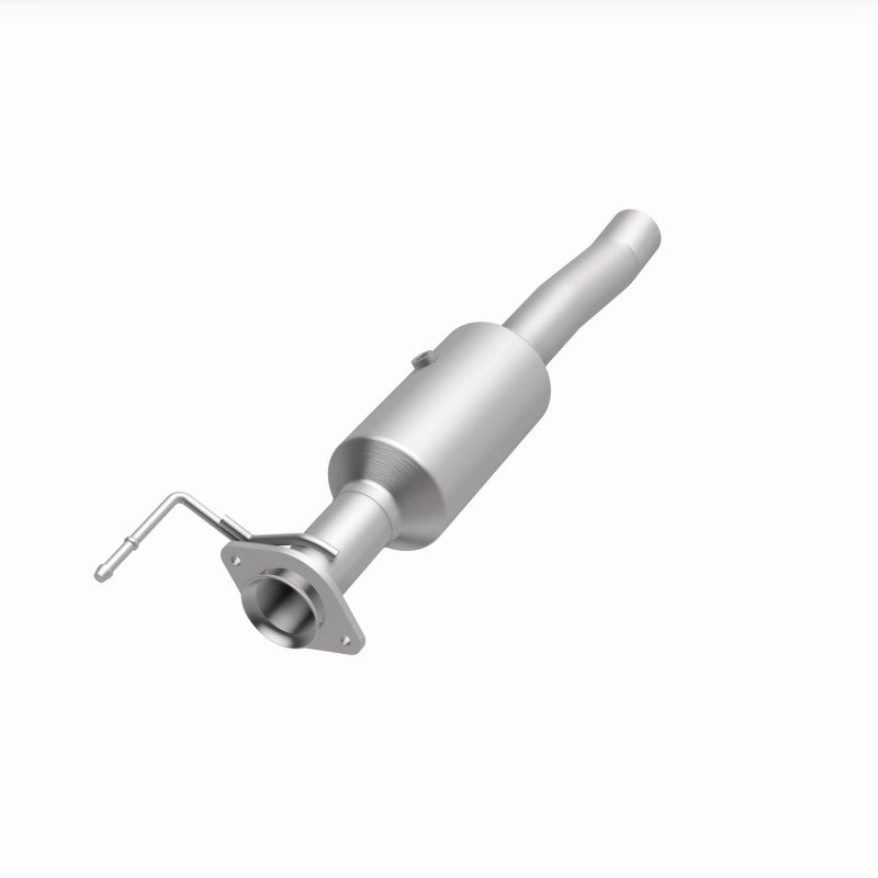 MagnaFlow 280439 oem grade direct-fit catalytic converter, opposite front three-quarter view of the turntable spin