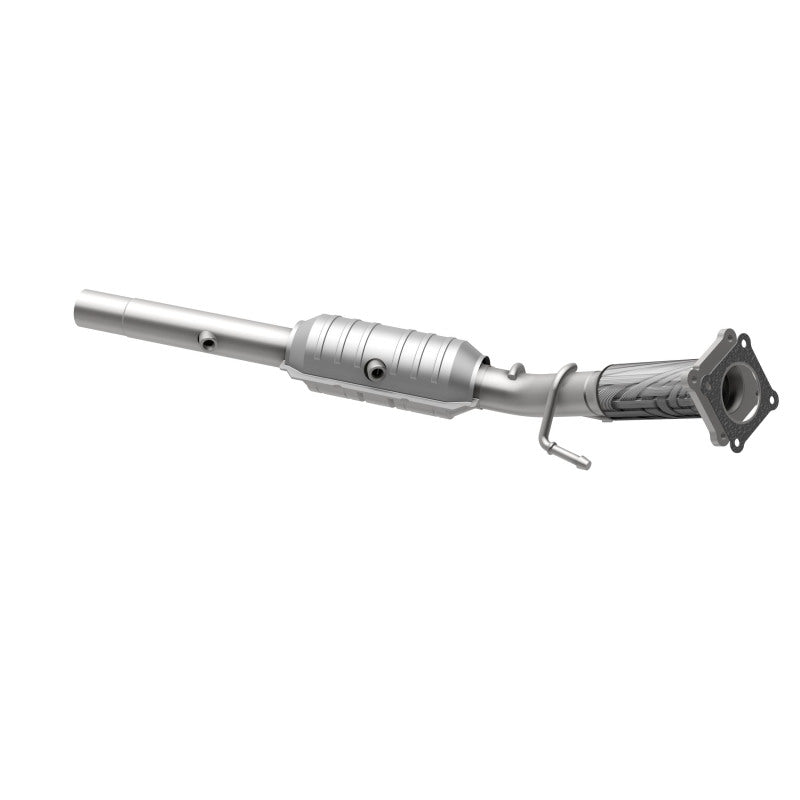 MagnaFlow 24333 hm grade direct-fit catalytic converter, opposite rear three-quarter view of the turntable spin