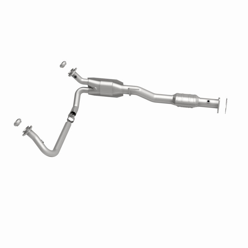 MagnaFlow 447238 carb direct-fit catalytic converter, side view of the turntable spin