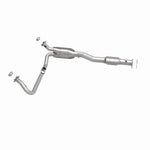MagnaFlow 447238 carb direct-fit catalytic converter, side view of the turntable spin