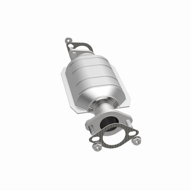MagnaFlow 457001 carb direct-fit catalytic converter, opposite side view of the turntable spin