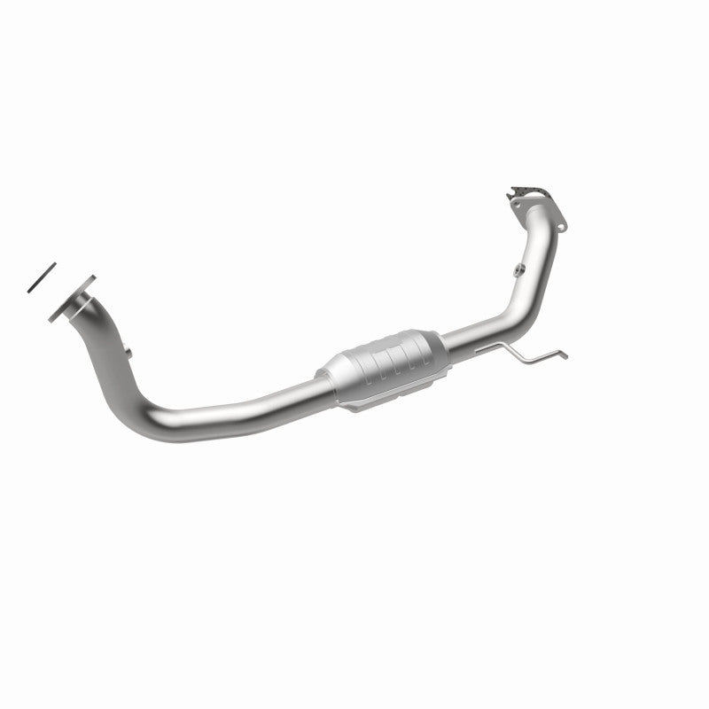 MagnaFlow 49430 oem grade direct-fit catalytic converter, front three-quarter view of the turntable spin