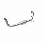 MagnaFlow 49430 oem grade direct-fit catalytic converter, front three-quarter view of the turntable spin