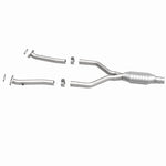 MagnaFlow 24169 hm grade direct-fit catalytic converter, side view of the turntable spin