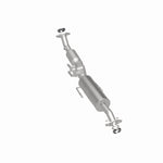 MagnaFlow 280468 oem grade direct-fit catalytic converter, rear three-quarter view of the turntable spin