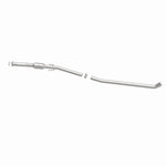 MagnaFlow 49020 oem grade direct-fit catalytic converter, side view of the turntable spin