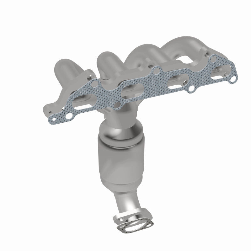 MagnaFlow 49369 oem grade manifold converter, rear three-quarter view of the turntable spin