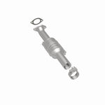 MagnaFlow 49151 oem grade direct-fit catalytic converter, rear three-quarter view of the turntable spin