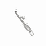 MagnaFlow 24395 hm grade direct-fit catalytic converter, rear three-quarter view of the turntable spin