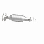 MagnaFlow 457032 carb direct-fit catalytic converter, side view of the turntable spin