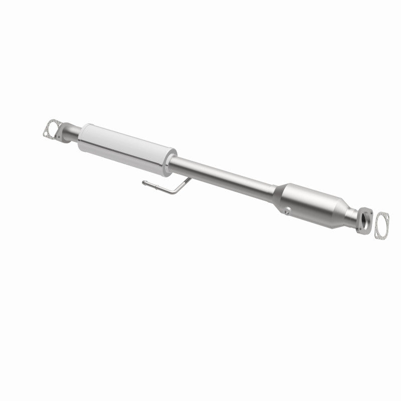 MagnaFlow 52820 oem grade direct-fit catalytic converter, opposite front three-quarter view of the turntable spin