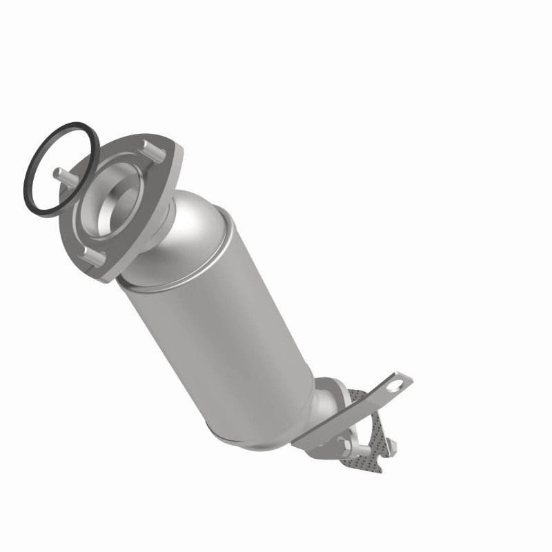 MagnaFlow 49445 oem grade direct-fit catalytic converter, front three-quarter view of the turntable spin