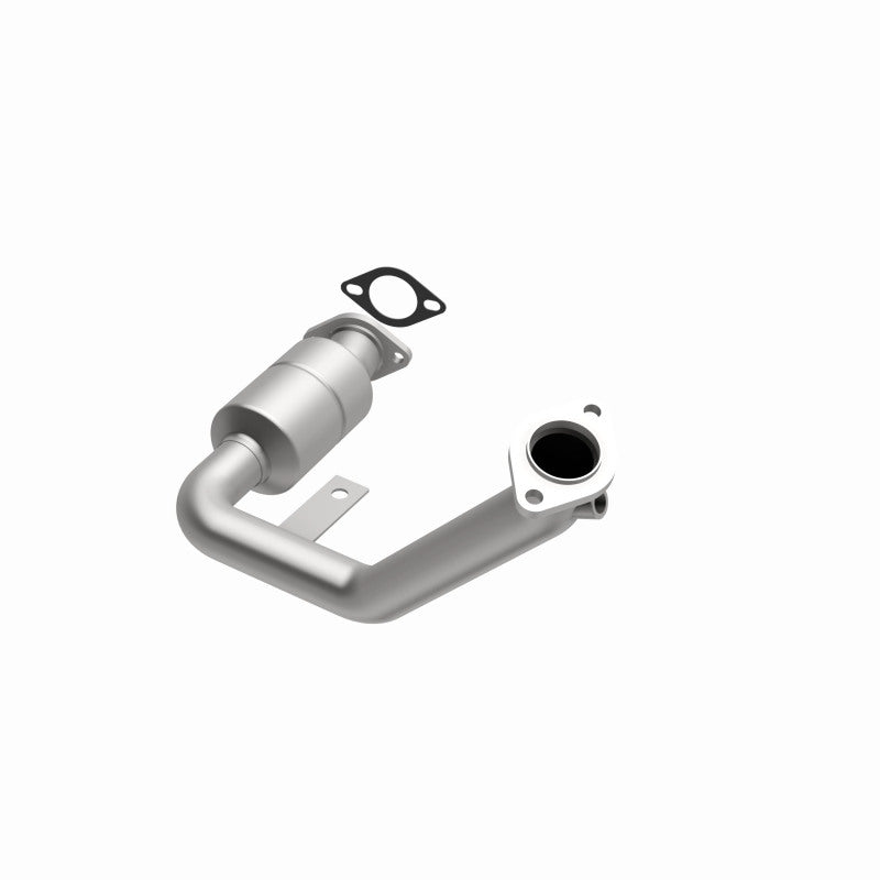 MagnaFlow 49511 oem grade direct-fit catalytic converter, opposite front three-quarter view of the turntable spin