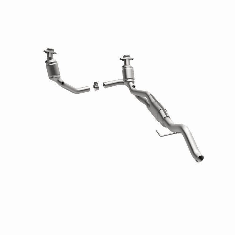 MagnaFlow 93181 hm grade direct-fit catalytic converter, rear three-quarter view of the turntable spin
