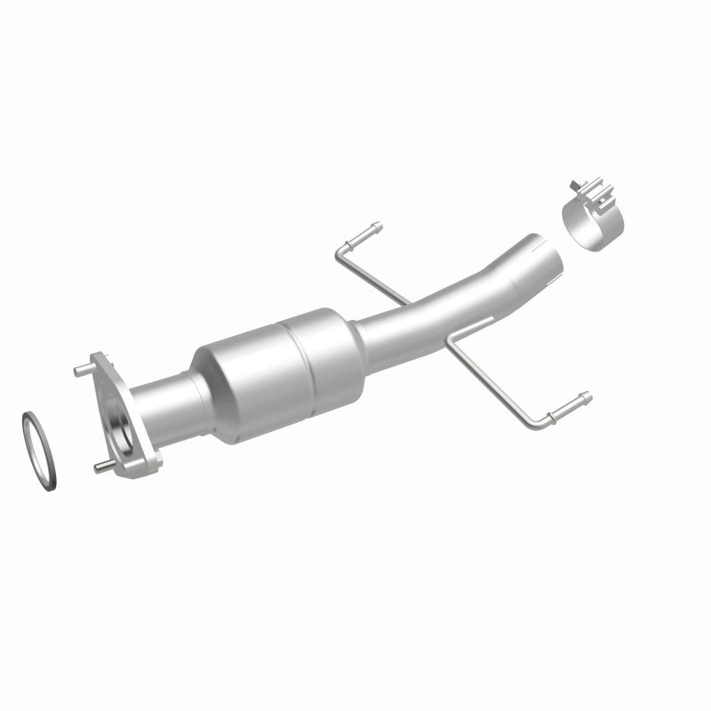 MagnaFlow 52223 oem grade direct-fit catalytic converter, front three-quarter view of the turntable spin
