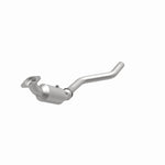 MagnaFlow 26205 hm grade direct-fit catalytic converter, opposite front three-quarter view of the turntable spin
