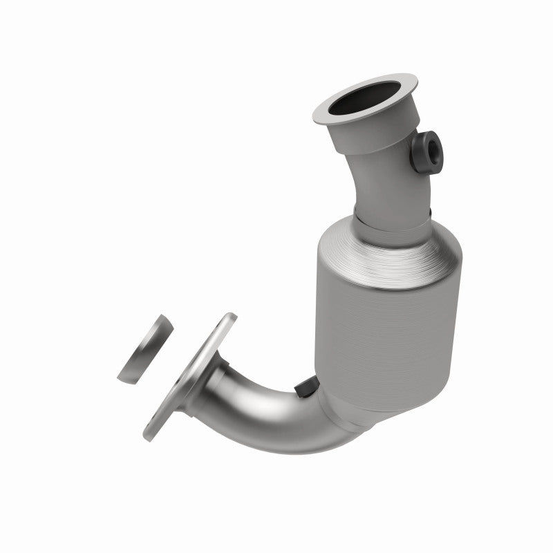 MagnaFlow 93238 hm grade direct-fit catalytic converter, opposite rear three-quarter view of the turntable spin