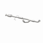 MagnaFlow 49453 oem grade direct-fit catalytic converter, opposite rear three-quarter view of the turntable spin