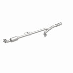 MagnaFlow 52573 oem grade direct-fit catalytic converter, front three-quarter view of the turntable spin
