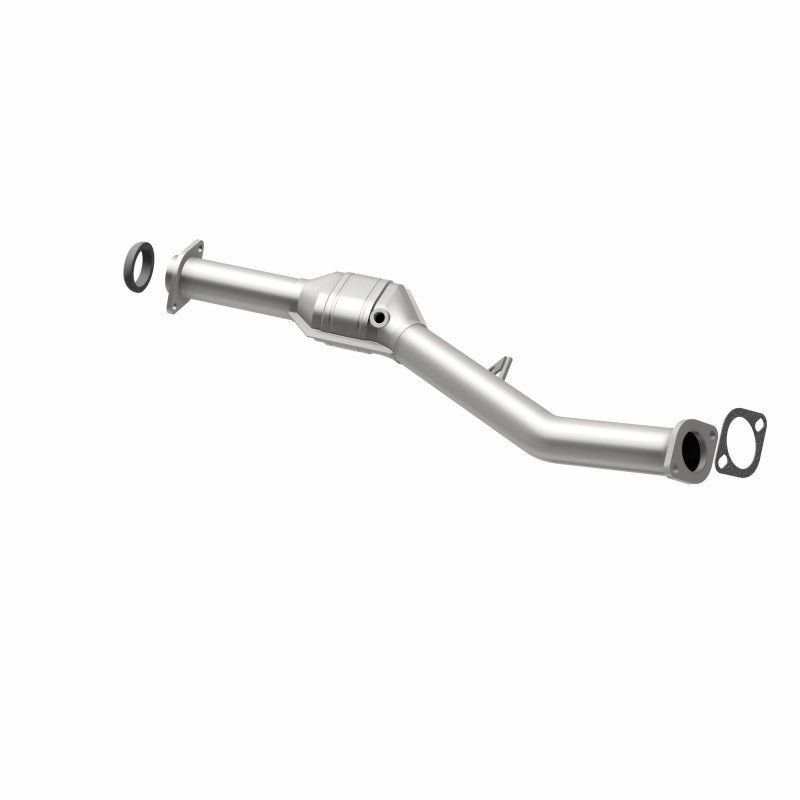 MagnaFlow 24827 hm grade direct-fit catalytic converter, opposite rear three-quarter view of the turntable spin