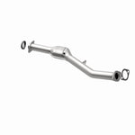 MagnaFlow 24827 hm grade direct-fit catalytic converter, opposite rear three-quarter view of the turntable spin