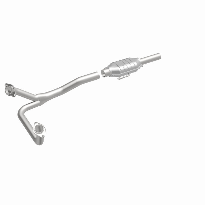 MagnaFlow 93306 epa direct-fit catalytic converter, front three-quarter view of the turntable spin