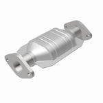MagnaFlow 457011 carb direct-fit catalytic converter, rear view of the turntable spin