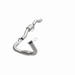 MagnaFlow 24457 hm grade direct-fit catalytic converter, opposite front three-quarter view of the turntable spin