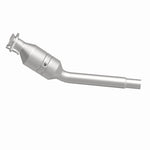 MagnaFlow 5561069 carb direct-fit catalytic converter, side view of the turntable spin