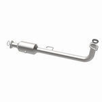 MagnaFlow 4561026 carb direct-fit catalytic converter, opposite rear three-quarter view of the turntable spin