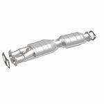 MagnaFlow 23386 epa direct-fit catalytic converter, front three-quarter view of the turntable spin