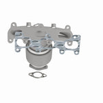 MagnaFlow 5531634 carb manifold converter, side view of the turntable spin