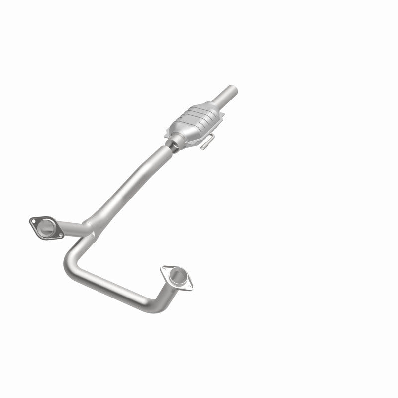 MagnaFlow 93306 epa direct-fit catalytic converter, opposite front three-quarter view of the turntable spin