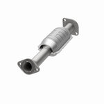 MagnaFlow 49566 oem grade direct-fit catalytic converter, opposite front three-quarter view of the turntable spin