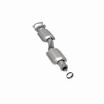 MagnaFlow 333313 carb direct-fit catalytic converter, rear three-quarter view of the turntable spin