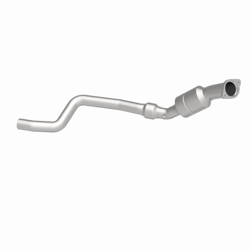 MagnaFlow 5561584 carb direct-fit catalytic converter, opposite rear three-quarter view of the turntable spin