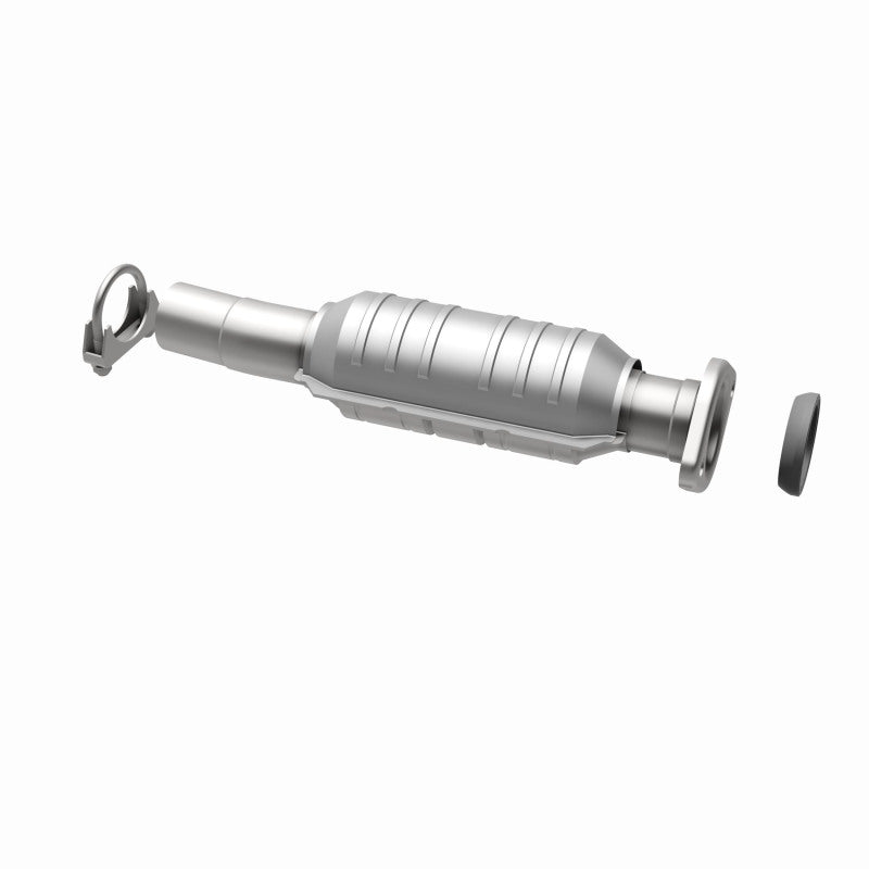 MagnaFlow 49030 oem grade direct-fit catalytic converter, opposite rear three-quarter view of the turntable spin