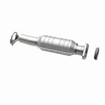 MagnaFlow 49030 oem grade direct-fit catalytic converter, opposite rear three-quarter view of the turntable spin