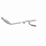 MagnaFlow 93420 hm grade direct-fit catalytic converter, front three-quarter view of the turntable spin