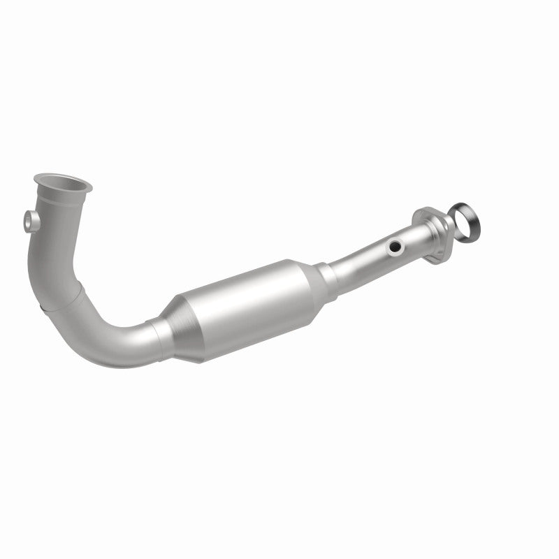 MagnaFlow 4551583 carb direct-fit catalytic converter, front three-quarter view of the turntable spin