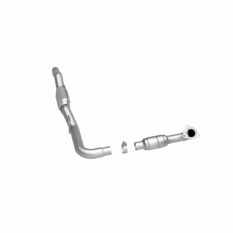 MagnaFlow 447270 carb direct-fit catalytic converter, opposite side view of the turntable spin