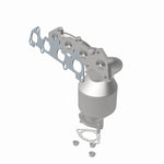 MagnaFlow 49272 oem grade manifold converter, rear view of the turntable spin
