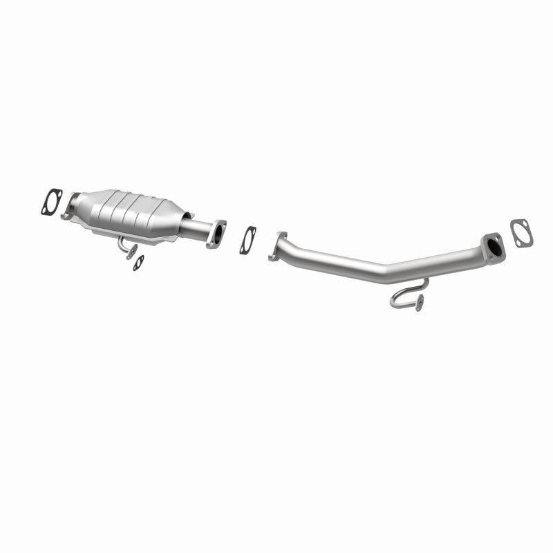 MagnaFlow 93686 epa direct-fit catalytic converter, opposite rear three-quarter view of the turntable spin